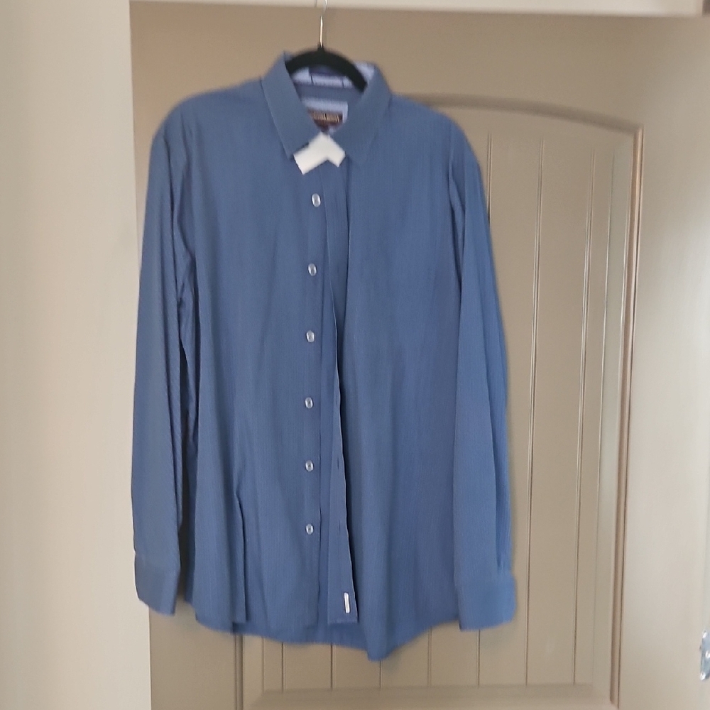 Johnston & Murphy Patterned Blue Shirt